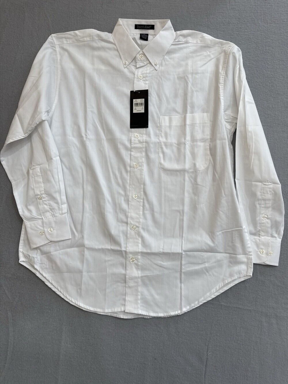 Rivers End Button Down Shirt White Long Sleeve Pocket  Small Mens NWT
